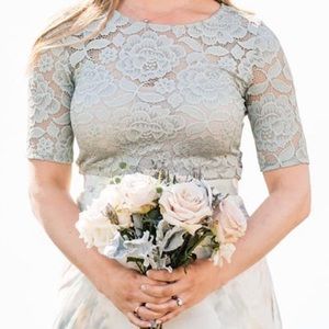 Jenny Yoo Hampton skirt and BHLDN lace top combo